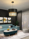 Luxury Crystal Living Room Chandeliers Black Hanging Lights Fixture