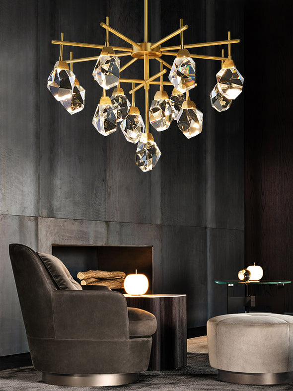 Luxury Crystal Living Room Chandelier Decor for Kitchen Pendant Lights Hang Ceiling Lamp