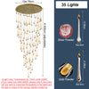 Large Crystal Foyer Chandelier Decor for Stairs Living Room High Ceiling Multi Pendant Lamps