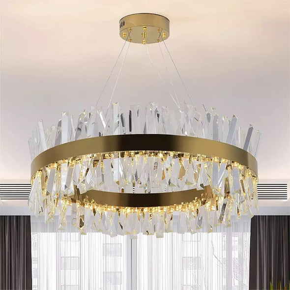 Drum Crystal Chandelier Lights Fixture Modern Luxury Decor for Home Kitchen Living Room Bedroom