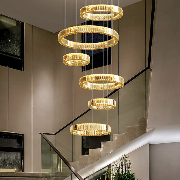Large Crystal Chandelier Decor For Home High Ceiling Entryway And Double Foyer