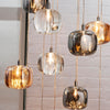 Amber Glass Multi Pendant Chandelier Modern For Kitchen Dining Room Hanging Light