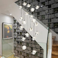 Modern Crystal Chandelier Multi Pendant Lights For Staircase High Ceiling Entrance