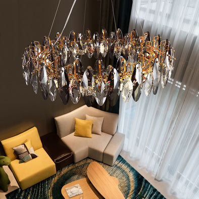 Moder Luxury Crystal Chandelier Decor For Living Dining Room Kitchen Island Hanging Lights Fixture