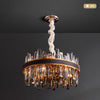 Round Circle Crystal Halo Chandelier Gold Wheel Lights For Kitchen Living Room